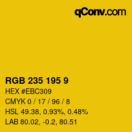 カラーコード: RGB 235 195 9 | qconv.com