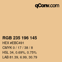 Color code: RGB 235 196 145 | qconv.com