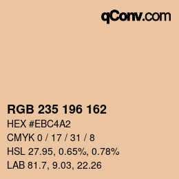 Color code: RGB 235 196 162 | qconv.com