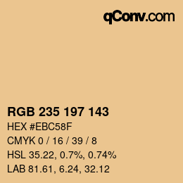 カラーコード: RGB 235 197 143 | qconv.com
