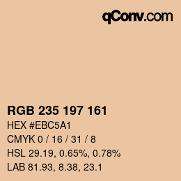 Color code: RGB 235 197 161 | qconv.com
