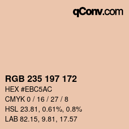 カラーコード: RGB 235 197 172 | qconv.com