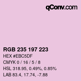 Color code: RGB 235 197 223 | qconv.com