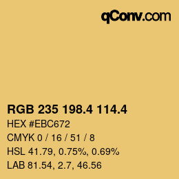 カラーコード: RGB 235 198.4 114.4 | qconv.com