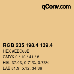 カラーコード: RGB 235 198.4 139.4 | qconv.com