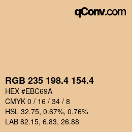 カラーコード: RGB 235 198.4 154.4 | qconv.com