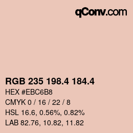 カラーコード: RGB 235 198.4 184.4 | qconv.com