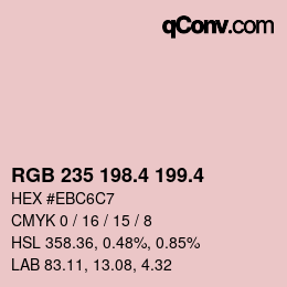 カラーコード: RGB 235 198.4 199.4 | qconv.com