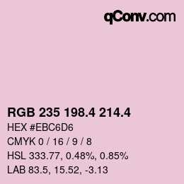 カラーコード: RGB 235 198.4 214.4 | qconv.com