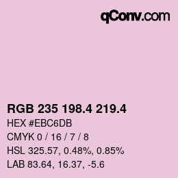 カラーコード: RGB 235 198.4 219.4 | qconv.com