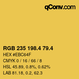 カラーコード: RGB 235 198.4 79.4 | qconv.com