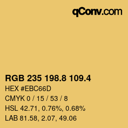 カラーコード: RGB 235 198.8 109.4 | qconv.com
