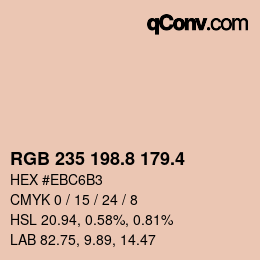 カラーコード: RGB 235 198.8 179.4 | qconv.com