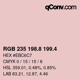 カラーコード: RGB 235 198.8 199.4 | qconv.com