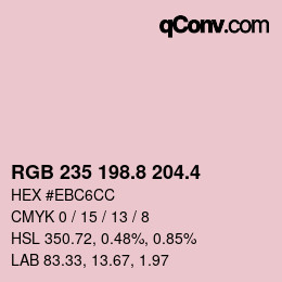 カラーコード: RGB 235 198.8 204.4 | qconv.com