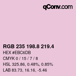 カラーコード: RGB 235 198.8 219.4 | qconv.com