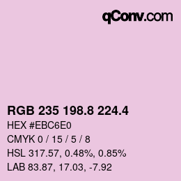 カラーコード: RGB 235 198.8 224.4 | qconv.com
