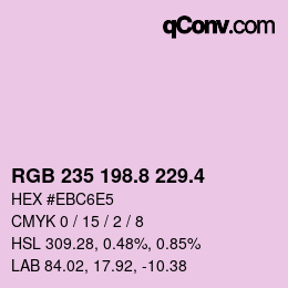 カラーコード: RGB 235 198.8 229.4 | qconv.com