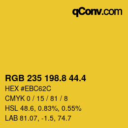 カラーコード: RGB 235 198.8 44.4 | qconv.com