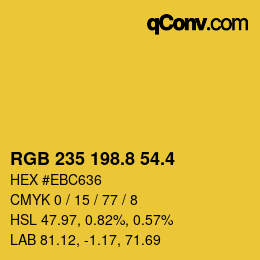 カラーコード: RGB 235 198.8 54.4 | qconv.com
