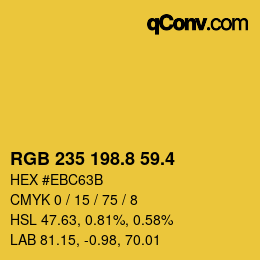 カラーコード: RGB 235 198.8 59.4 | qconv.com