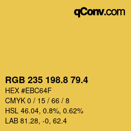 カラーコード: RGB 235 198.8 79.4 | qconv.com