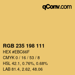 Código de color: RGB 235 198 111 | qconv.com