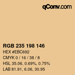 カラーコード: RGB 235 198 146 | qconv.com