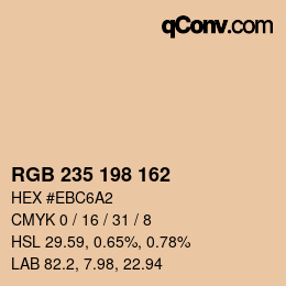 Color code: RGB 235 198 162 | qconv.com