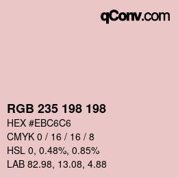 カラーコード: RGB 235 198 198 | qconv.com