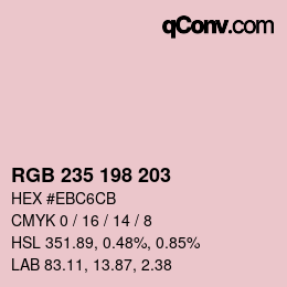 Color code: RGB 235 198 203 | qconv.com
