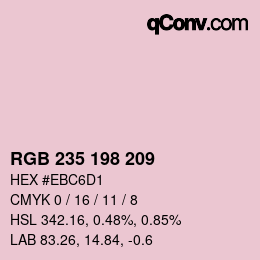 颜色代码: RGB 235 198 209 | qconv.com