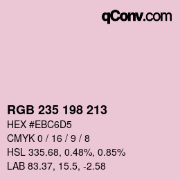 Color code: RGB 235 198 213 | qconv.com