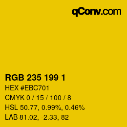颜色代码: RGB 235 199 1 | qconv.com