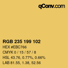 カラーコード: RGB 235 199 102 | qconv.com