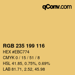 カラーコード: RGB 235 199 116 | qconv.com