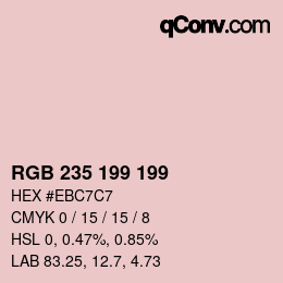Color code: RGB 235 199 199 | qconv.com