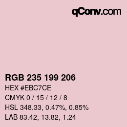 カラーコード: RGB 235 199 206 | qconv.com