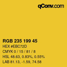 カラーコード: RGB 235 199 45 | qconv.com