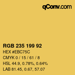颜色代码: RGB 235 199 92 | qconv.com