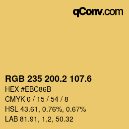 カラーコード: RGB 235 200.2 107.6 | qconv.com