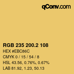 カラーコード: RGB 235 200.2 108 | qconv.com