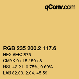 カラーコード: RGB 235 200.2 117.6 | qconv.com