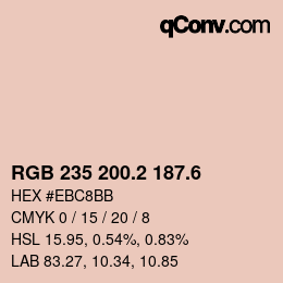 カラーコード: RGB 235 200.2 187.6 | qconv.com