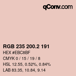 カラーコード: RGB 235 200.2 191 | qconv.com