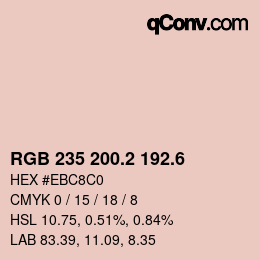 カラーコード: RGB 235 200.2 192.6 | qconv.com