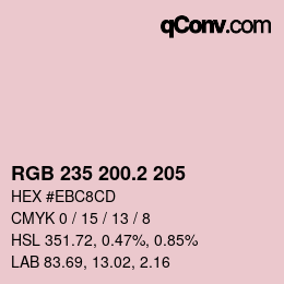 カラーコード: RGB 235 200.2 205 | qconv.com