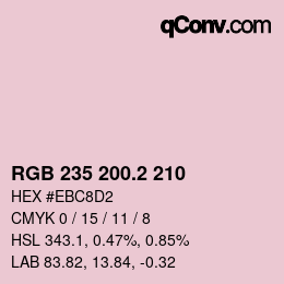 カラーコード: RGB 235 200.2 210 | qconv.com