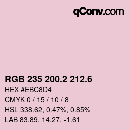 カラーコード: RGB 235 200.2 212.6 | qconv.com