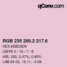 カラーコード: RGB 235 200.2 217.6 | qconv.com
